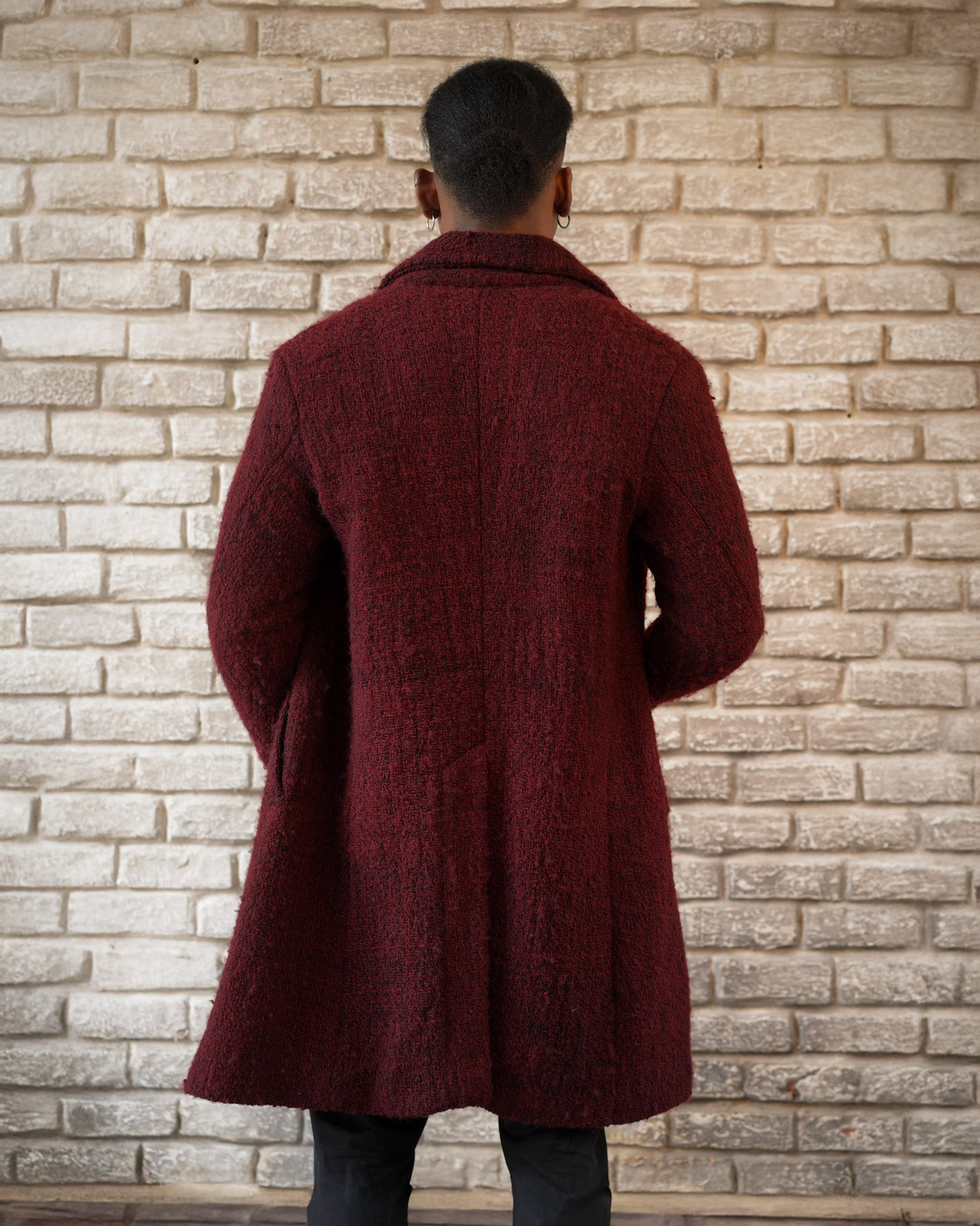 RED KNITTED COAT