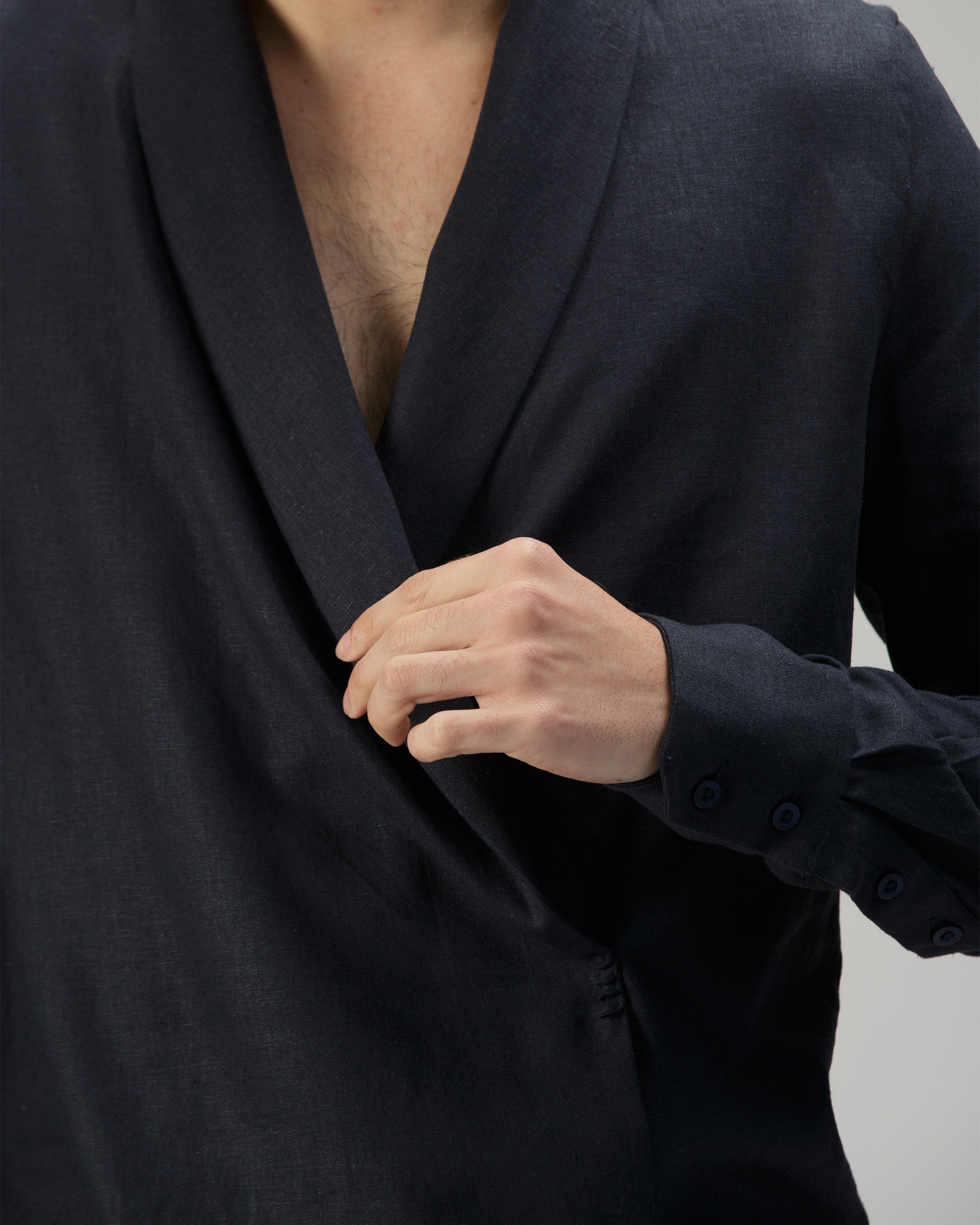 CAMISA CRUZADA CUELLO SMOKING