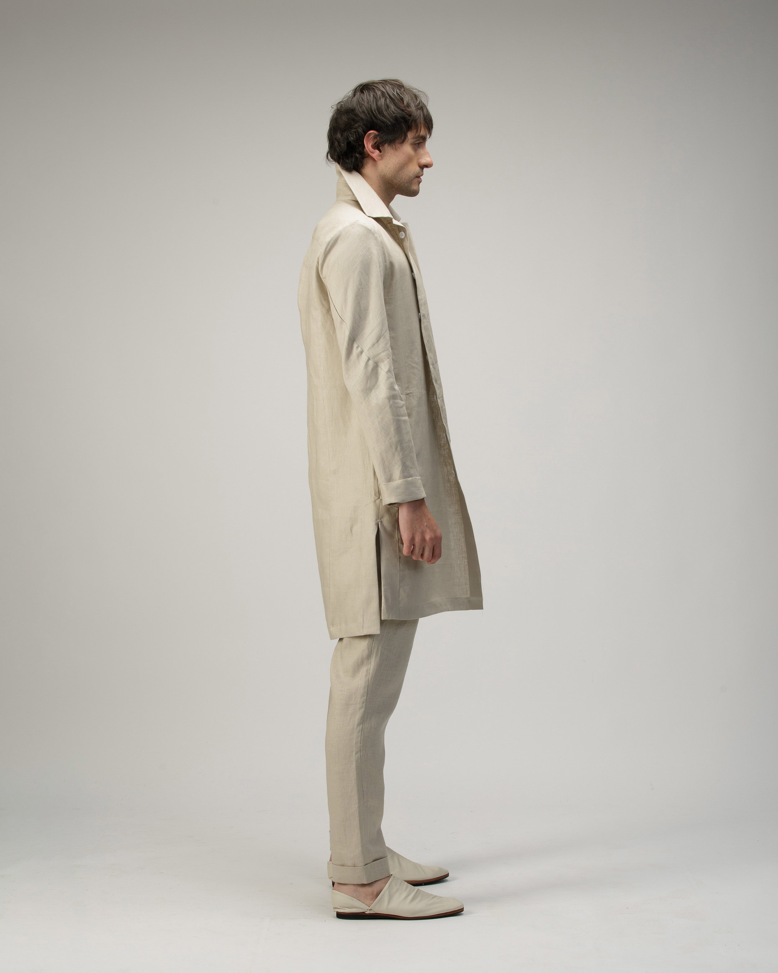 CHAQUETA LIGERA CUELLO CAMISERO NATURAL
