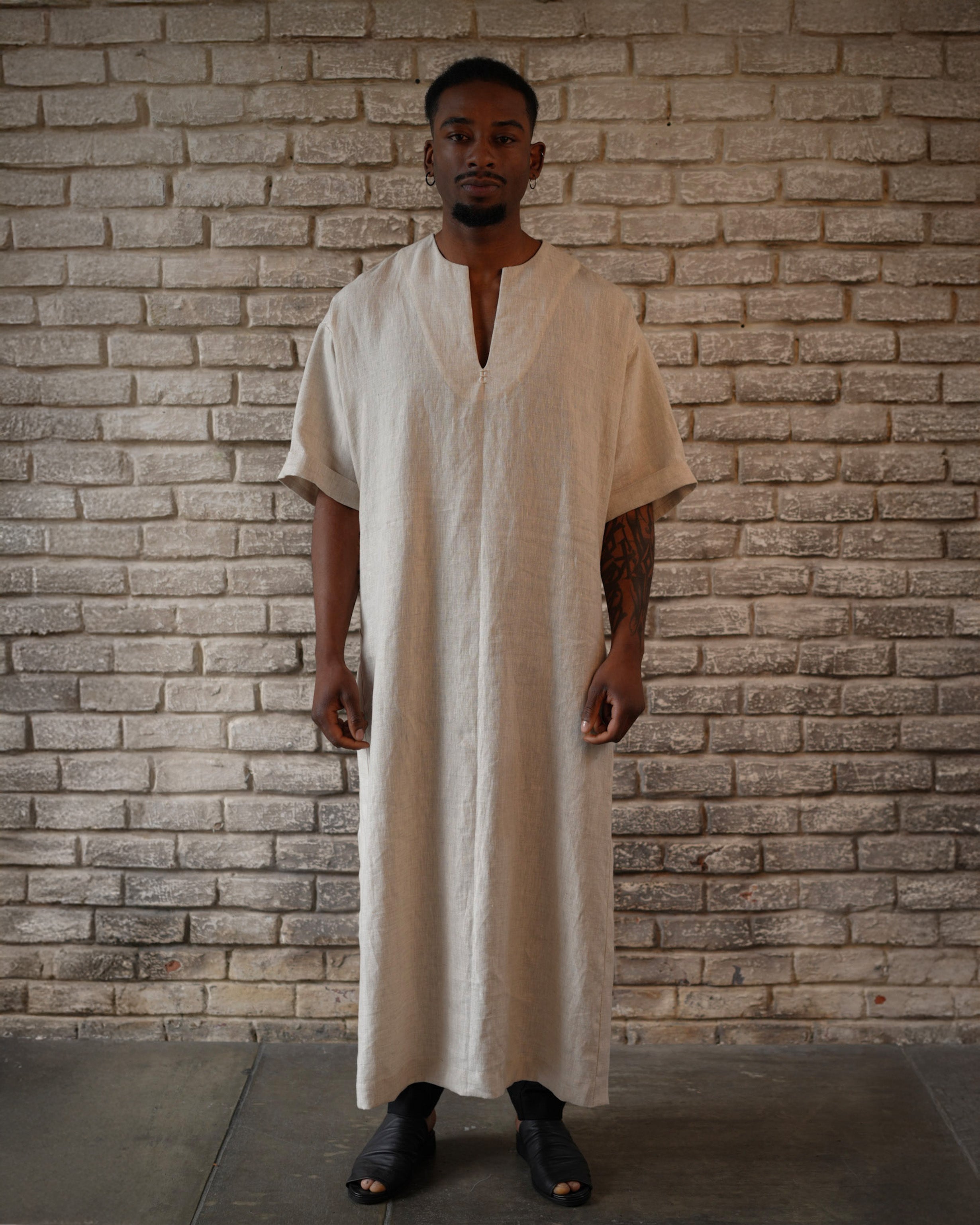 LONG CHILABA LINEN