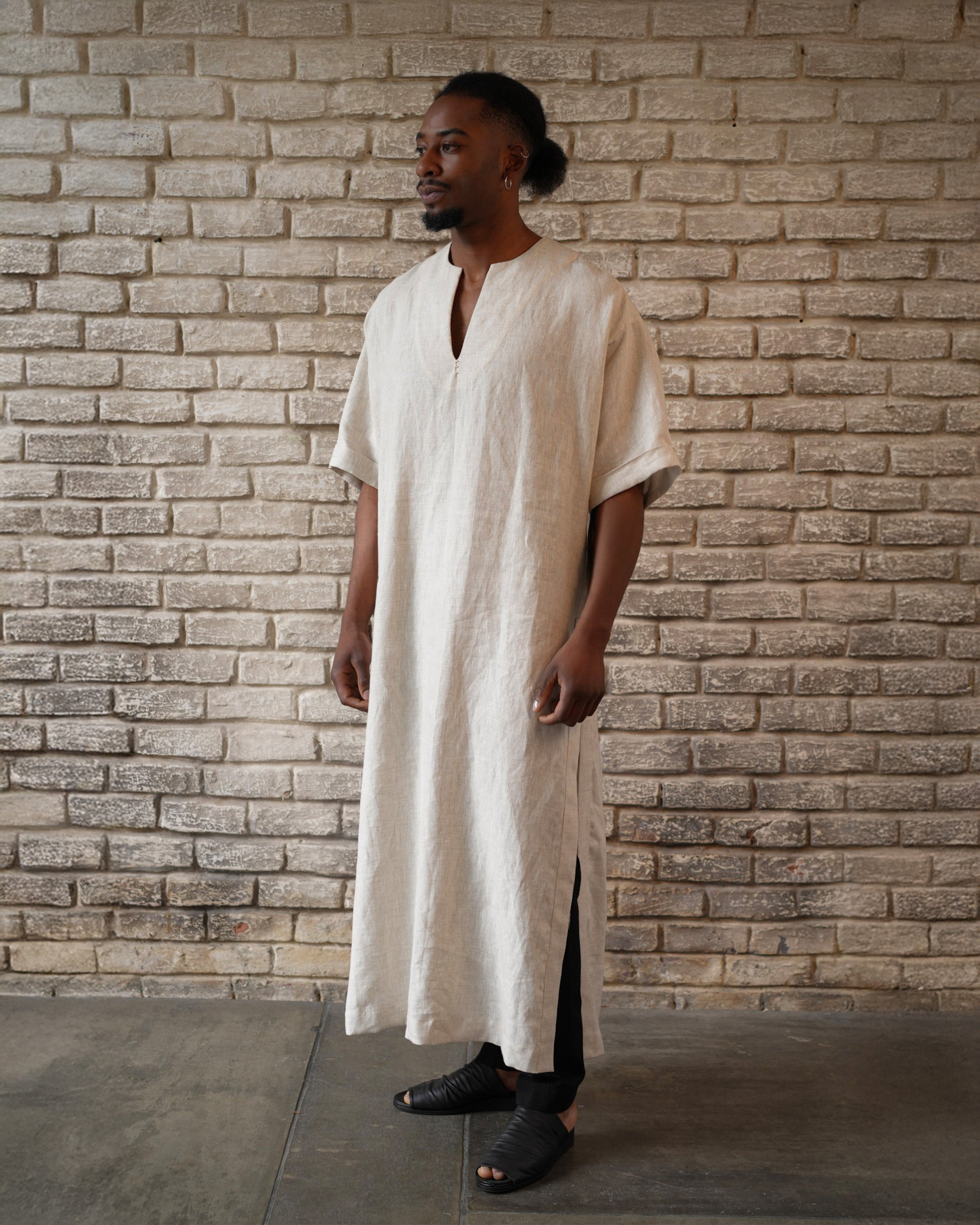 LONG CHILABA LINEN
