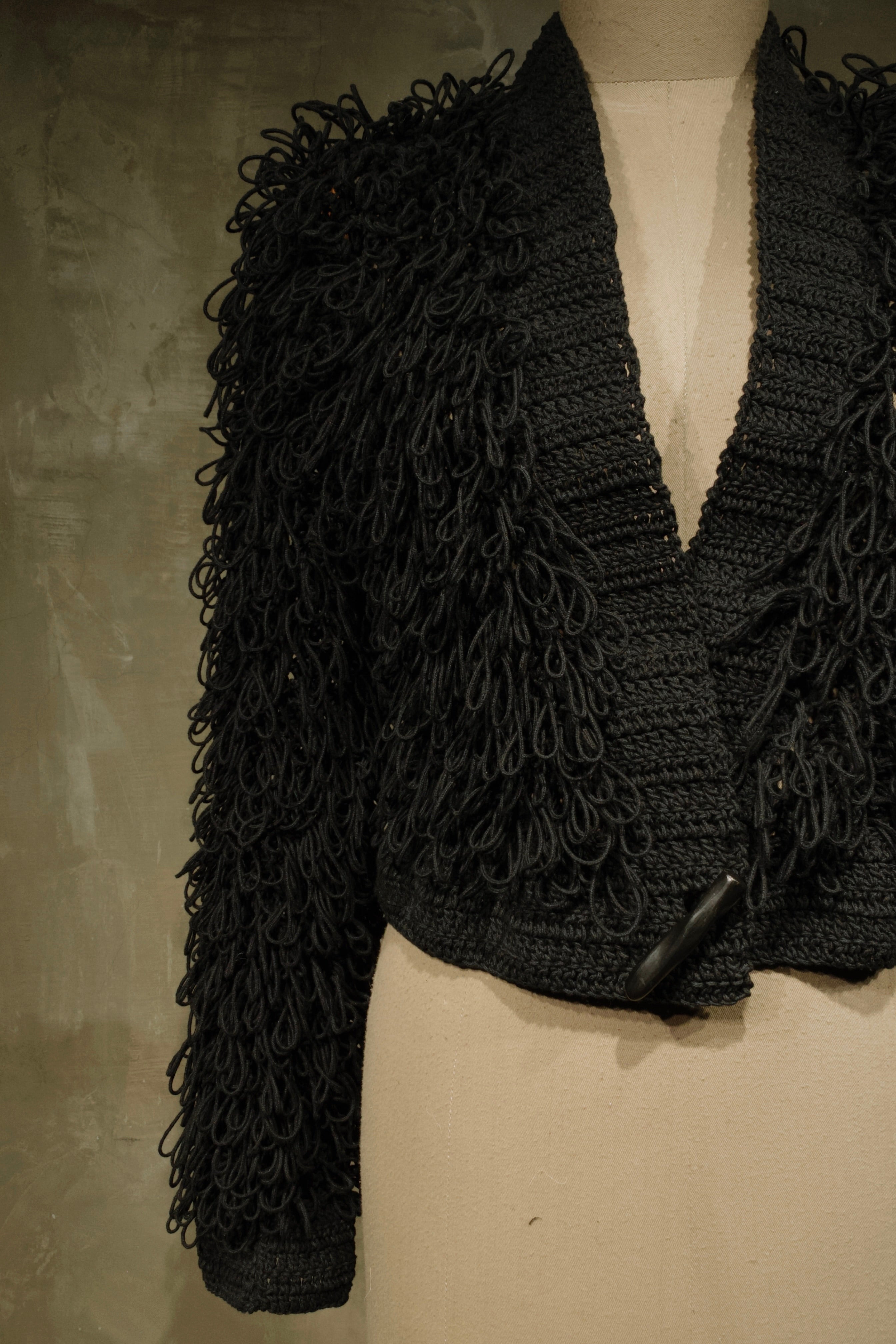 CARDIGAN CROCHET NEGRO