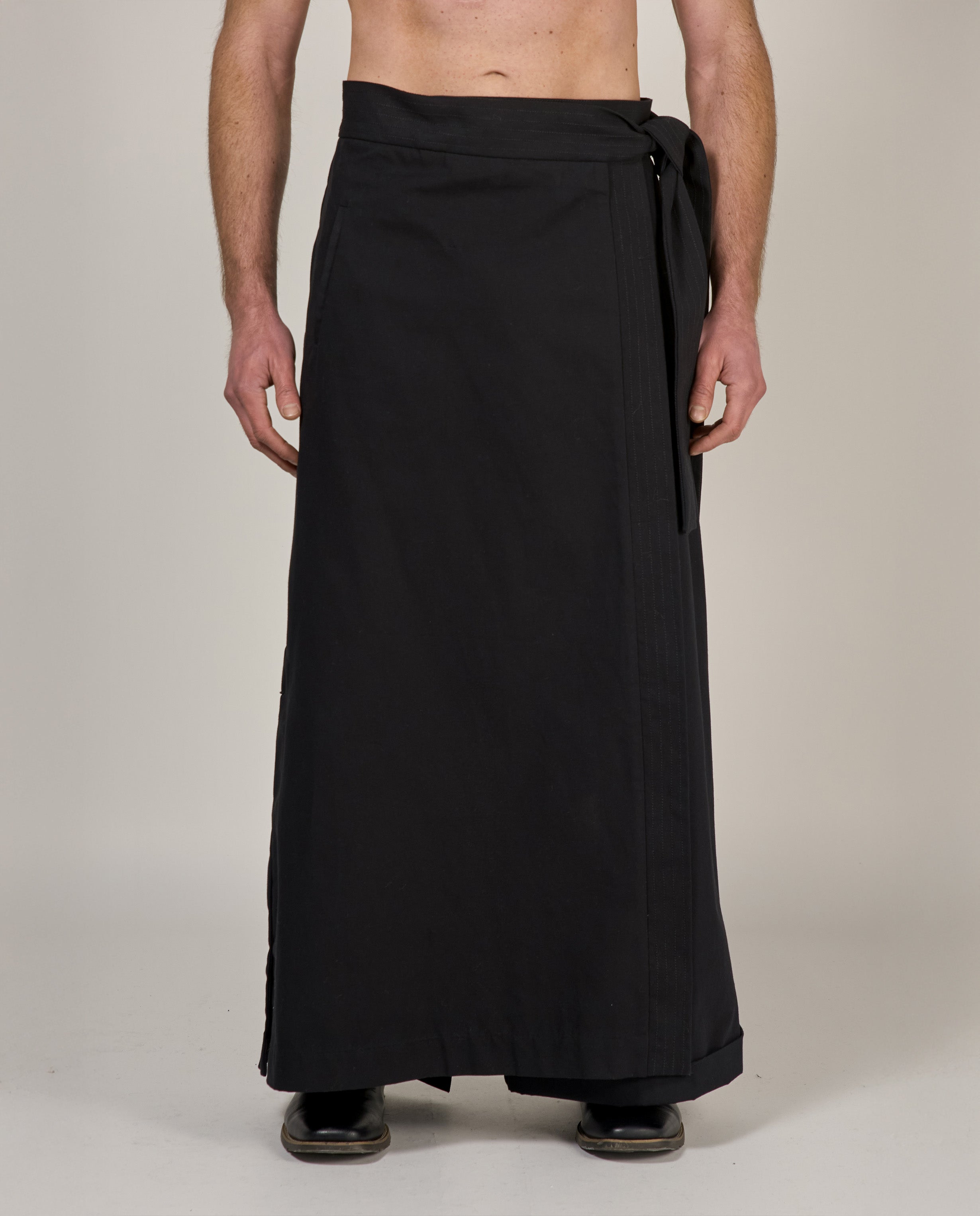 PANTALÓN FALDA ALGODÓN NEGRO